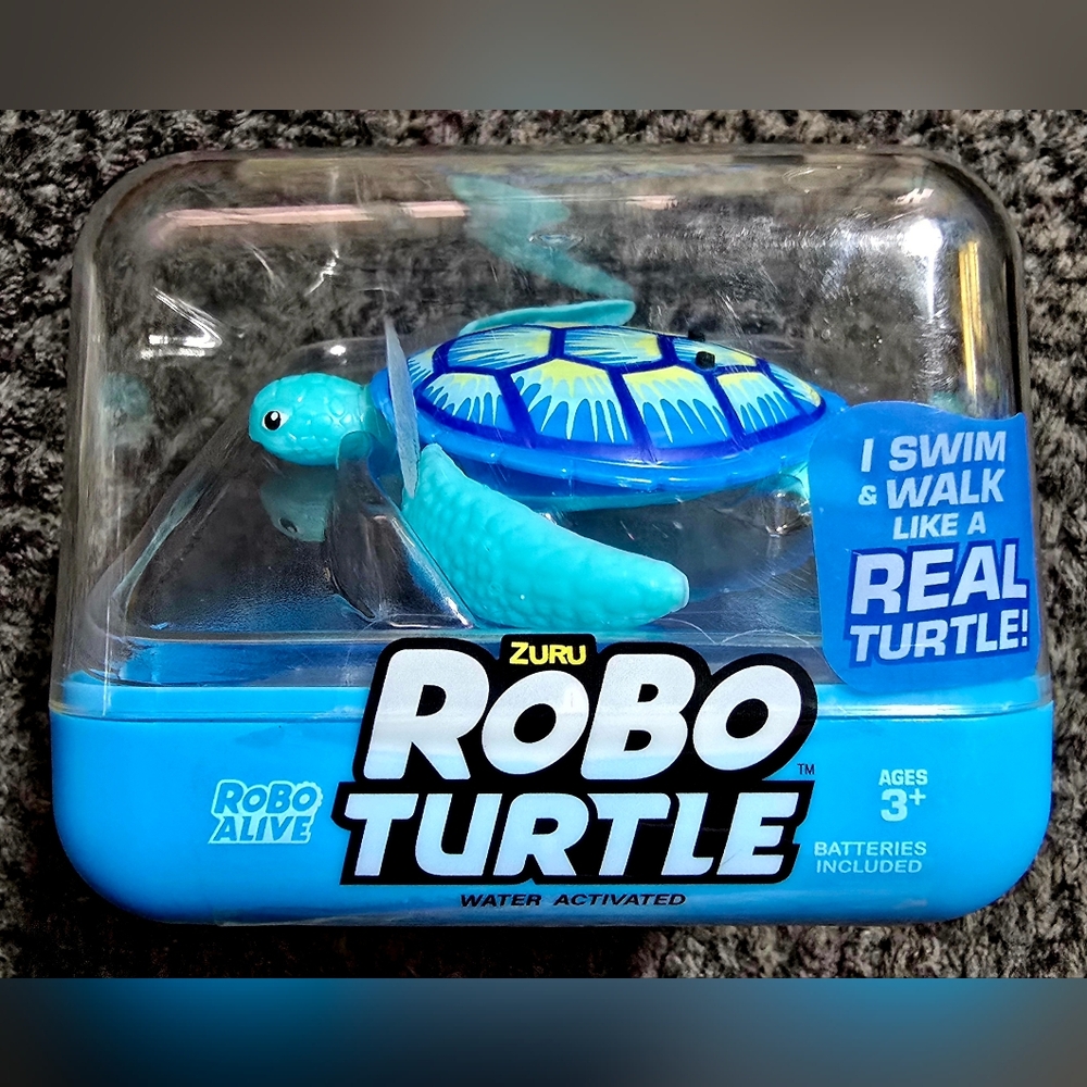 ZURU Robo Alive Swimming Turtle Water Activated Toy NEW Sealed Blue Batteries In - Picture 7 of 8